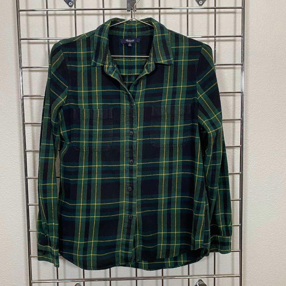 MADEWELL Plaid Flannel Button Up Shirt